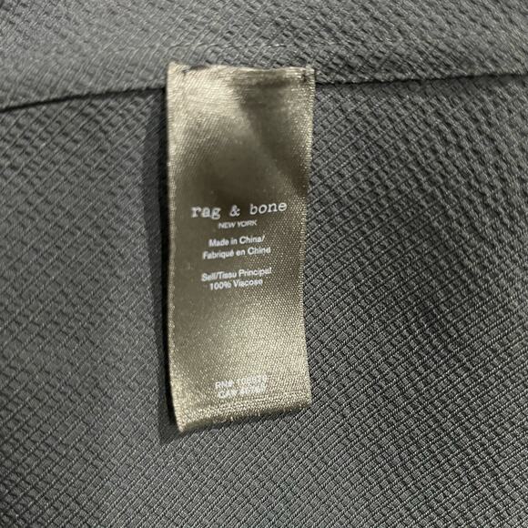 Rag & Bone NWT Black Tabitha Mini Dress Textured Twill Jacquard Button Waist S - Picture 6 of 9